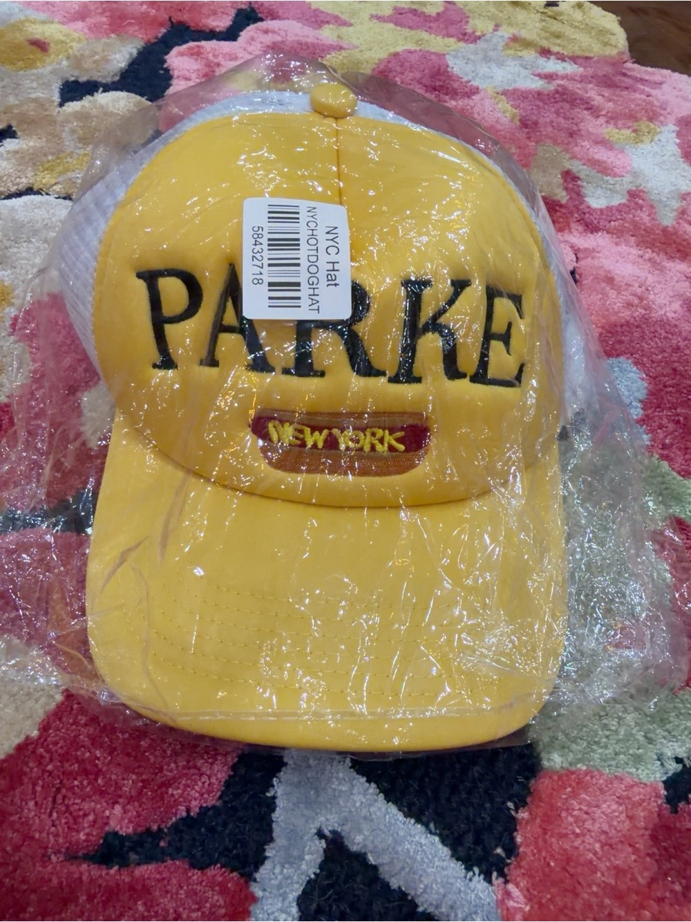 NWT Parke NYC Hot Dog Hat 2025 Yellow Trucker Cap Factory Sealed Sold Out - Picture 2 of 3